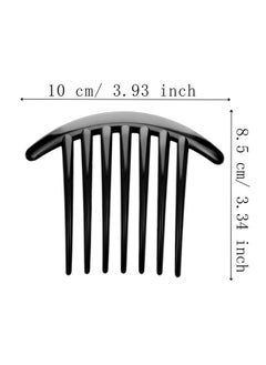 Tatuo 20 Pieces 7 Tooth French Twist Comb Plastic Hair Clip Hair Side Combs Hair Accessory for Women Girls (Black and Brown)  - Image 2
