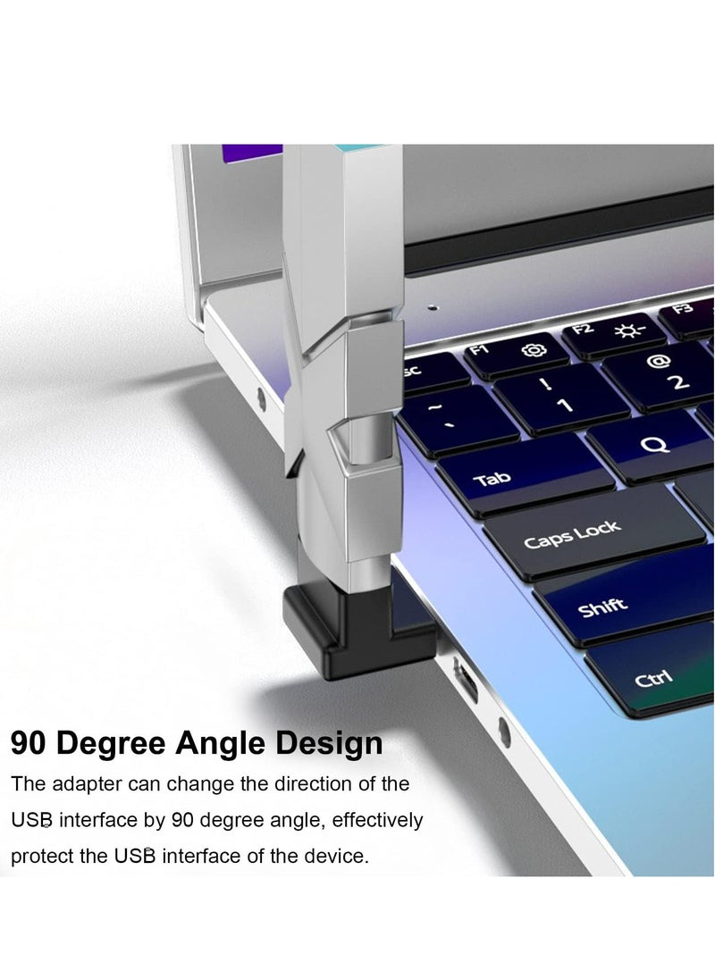 Oasisgalore - 4 Pack 90° USB 3.0 Adapters, Vertical/Horizontal Male to Female Extenders - Image 1