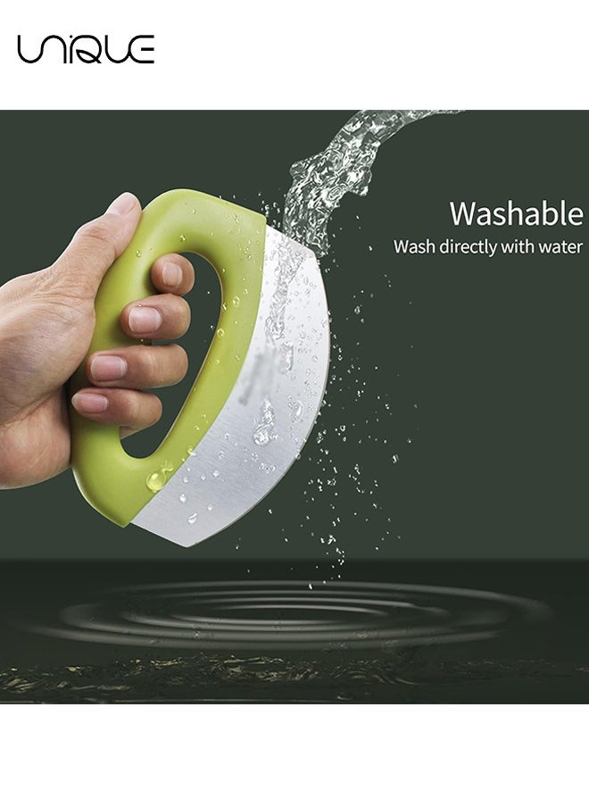 Unique Premium Pizza Cutter - Super Sharp Stainless Steel Pizza Cutters Rocker/Slicer/Blade/Knife with Cover Multi Function Kitchen Tools,Dishwasher Safe(Green)  - Image 4