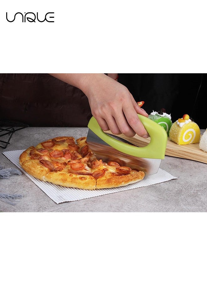 Unique Premium Pizza Cutter - Super Sharp Stainless Steel Pizza Cutters Rocker/Slicer/Blade/Knife with Cover Multi Function Kitchen Tools,Dishwasher Safe(Green)  - Image 5