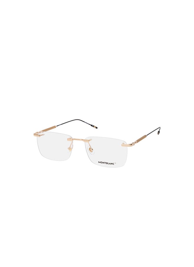 MONTBLANC Men's Rectangle Eyeglass Frame - MB0049O 002 56 - Lens Size: 56 Mm 