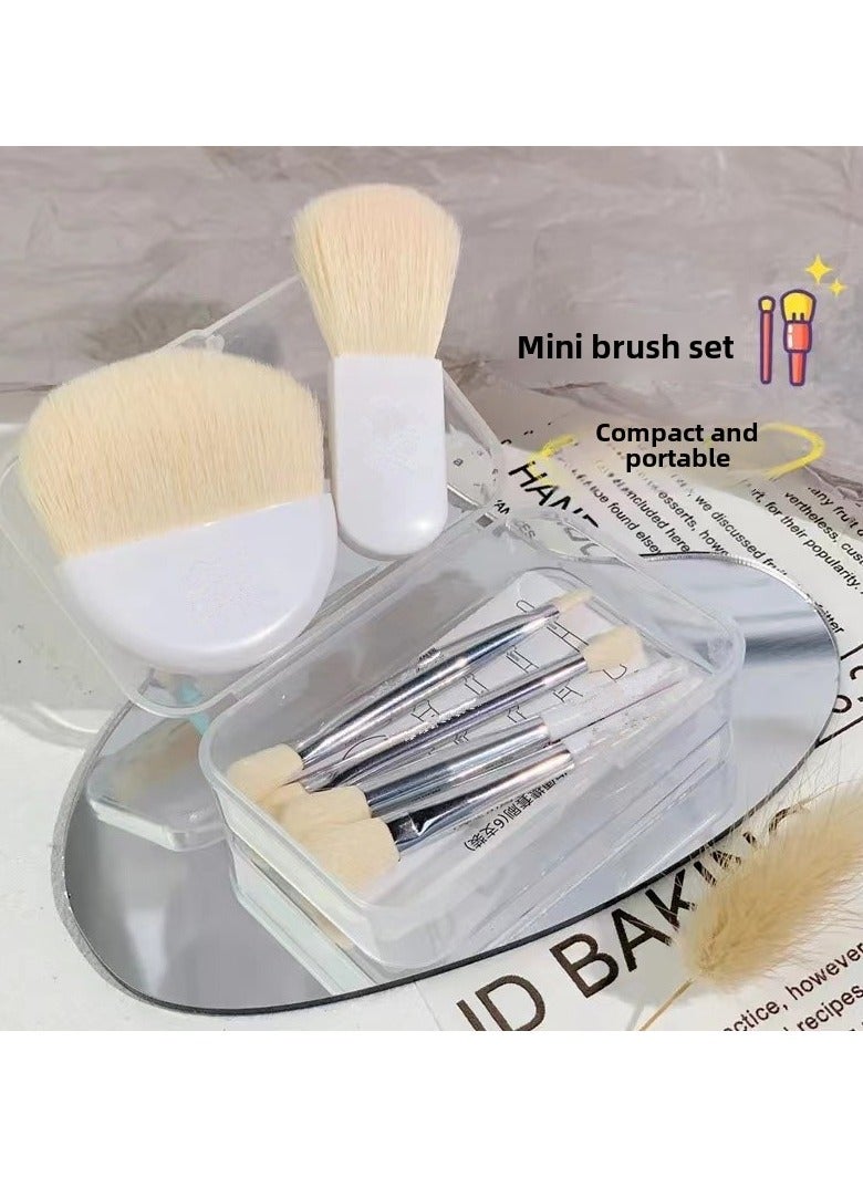 Goolsky Travel Size Makeup Brushes Mini Set with Hard Case and Built, 6Pcs Small Cosmetic Brushes, On the Go Brush Travel Essentials kits for Women, Girls Gift - Image 1