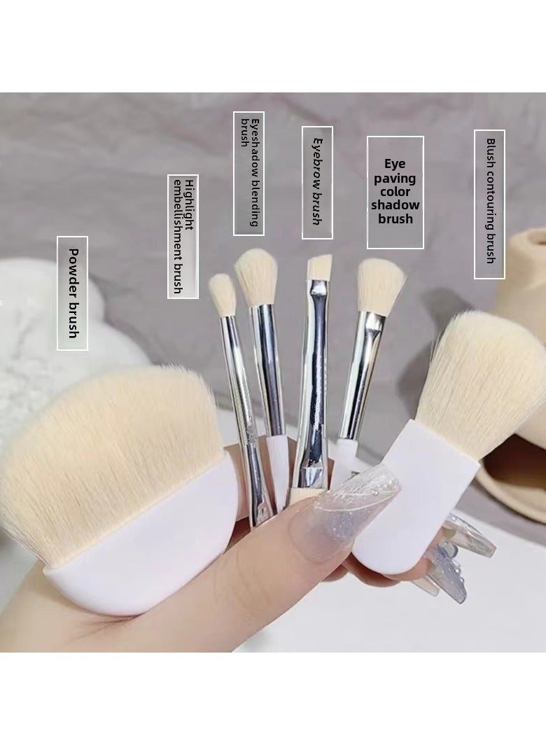 Goolsky Travel Size Makeup Brushes Mini Set with Hard Case and Built, 6Pcs Small Cosmetic Brushes, On the Go Brush Travel Essentials kits for Women, Girls Gift - Image 3