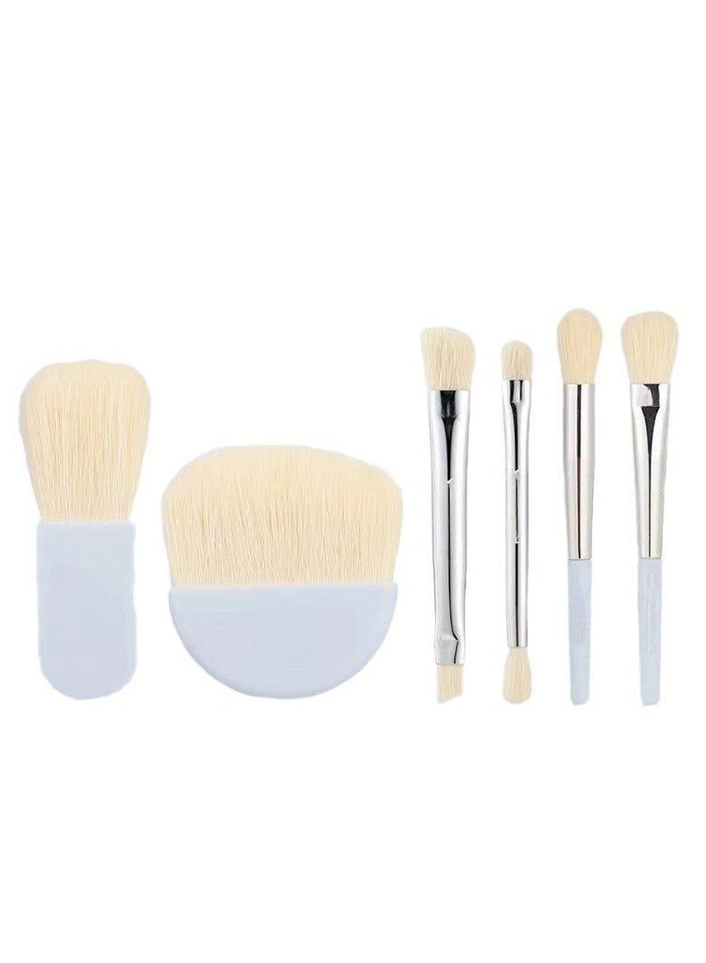 Goolsky Travel Size Makeup Brushes Mini Set with Hard Case and Built, 6Pcs Small Cosmetic Brushes, On the Go Brush Travel Essentials kits for Women, Girls Gift - Image 4