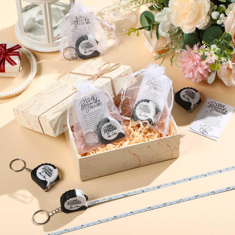 Loetere 25 Sets Wedding Favors for Guests Tape Measure Keychains with Cards Gift Bags for Bridal Shower Wedding Party Souvenirs - Image 5