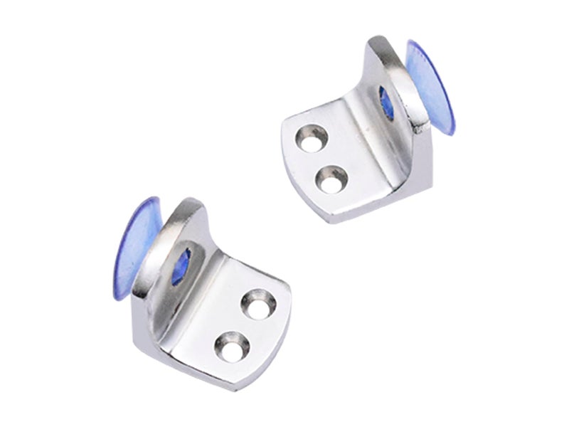 RAB Glass Shelf Button Stainless Steel L Button Glass Shelf Bracket (Code:- LSS Big Extra HVY, Size:- Double Screw, Finish- Matt, Pack of 10 Pieces) - Image 1