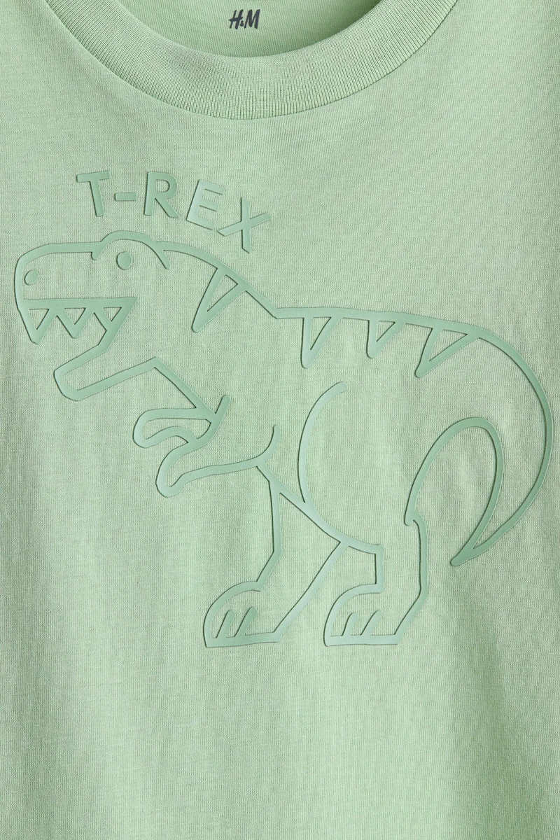 اتش اند ام تي-شيرت قطني بطبعة