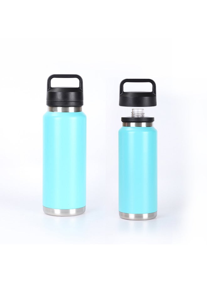 Lake Blue Outdoor Sports Stainless Steel Space Pot Portable Portable 36oz Large Capacity Thermos Cup Cold Heat Preservation Sports Kettle