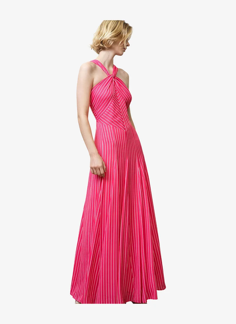 فرنش كونكشن Women's Pink Stripe Clarisa Stripe Damasco Dress