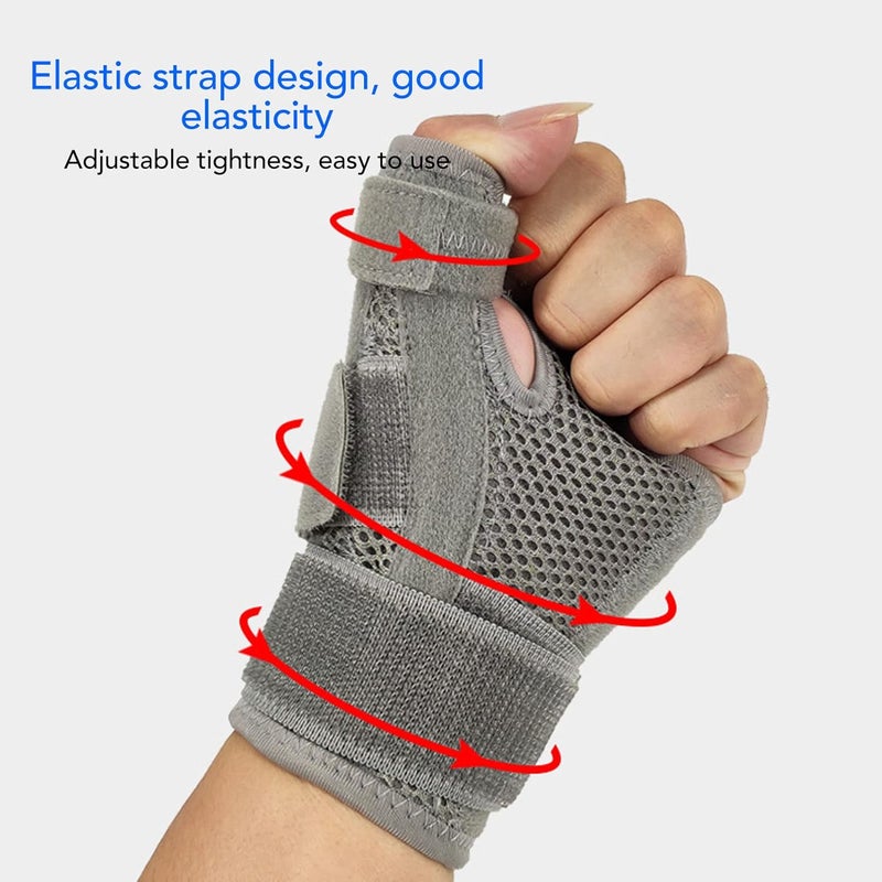 klarako Thumb and Wrist Brace, Hand Brace with Thumb Support Thumb Stabilizer Wrist Thumb Wrap Wrist Finger Protector for Thumb and Carpal Tunnel Stabilizer(Grey) - Image 2