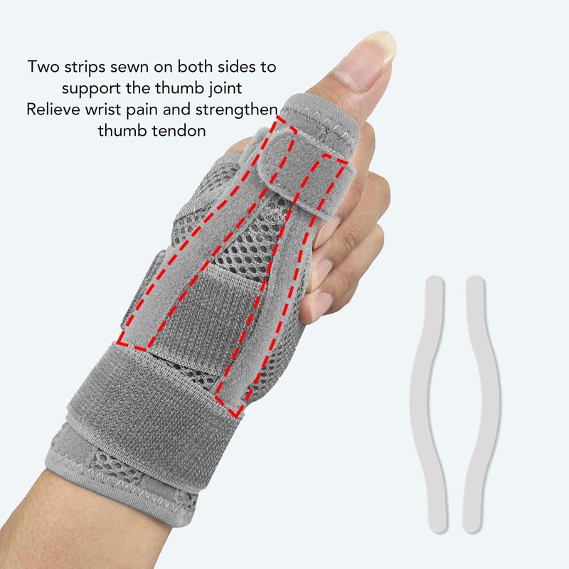 klarako Thumb and Wrist Brace, Hand Brace with Thumb Support Thumb Stabilizer Wrist Thumb Wrap Wrist Finger Protector for Thumb and Carpal Tunnel Stabilizer(Grey) - Image 3