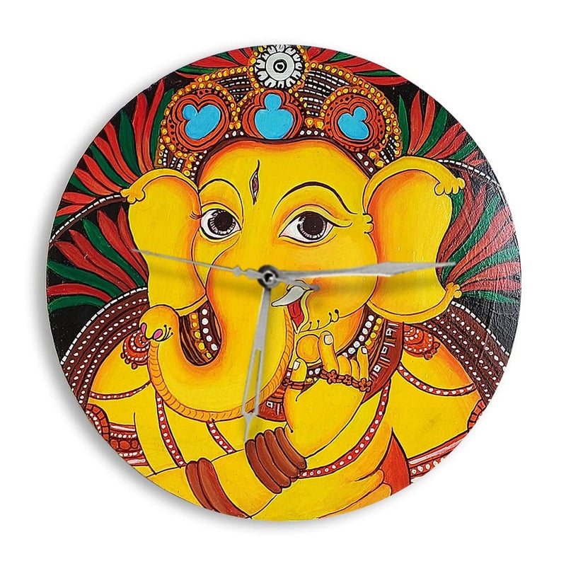 Penkraft Kerala Mural Art on Round Clock DIY Kit Free Video Tutorial - Image 5