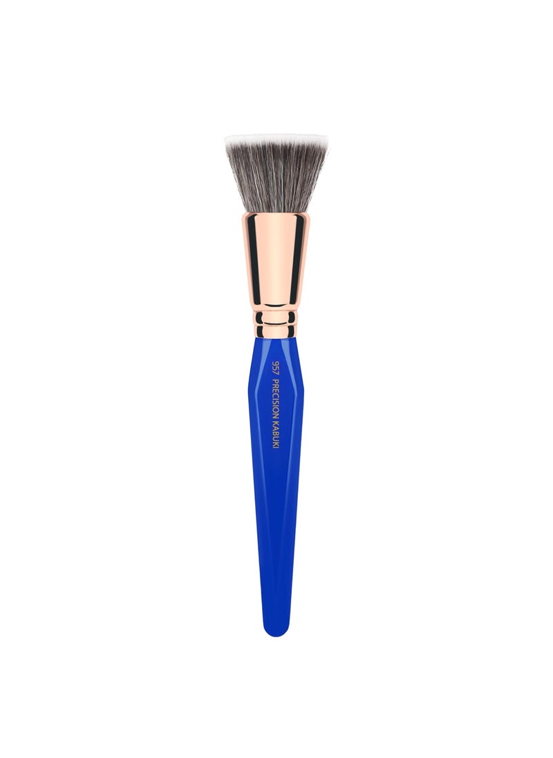 Bdellium Tools Bdellium Tools Professional Makeup Brush - Golden Triangle 957 Precision Kabuki - With All Vegan and Soft Synthetic Fibers, For Versatile Application (Blue, 1pc) 