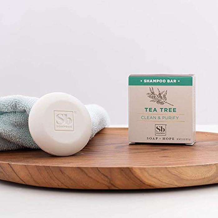 Soapbox Tea Tree Shampoo Bar for Dry Scalp | Natural, Eco Friendly, Vegan | Color Safe, free of Sulfates, Parabens, Silicones, Cruelty Free, 3.1oz (Pack of 1) - Image 3
