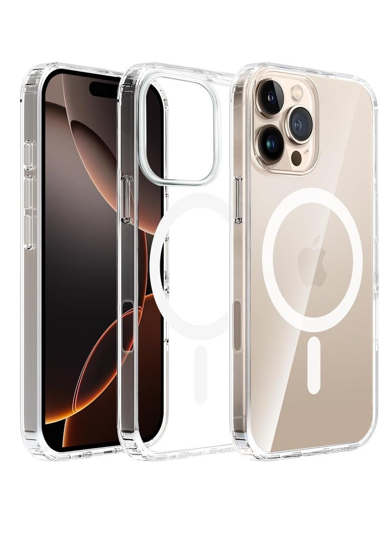 MIGOFAST Magnetic Case for iPhone 16 Pro Max 6.9inch, Compatible with MagSafe, Scratch-Resistant Back, Anti-Scratch Clear Back Magnetic Phone Cover - Image 1