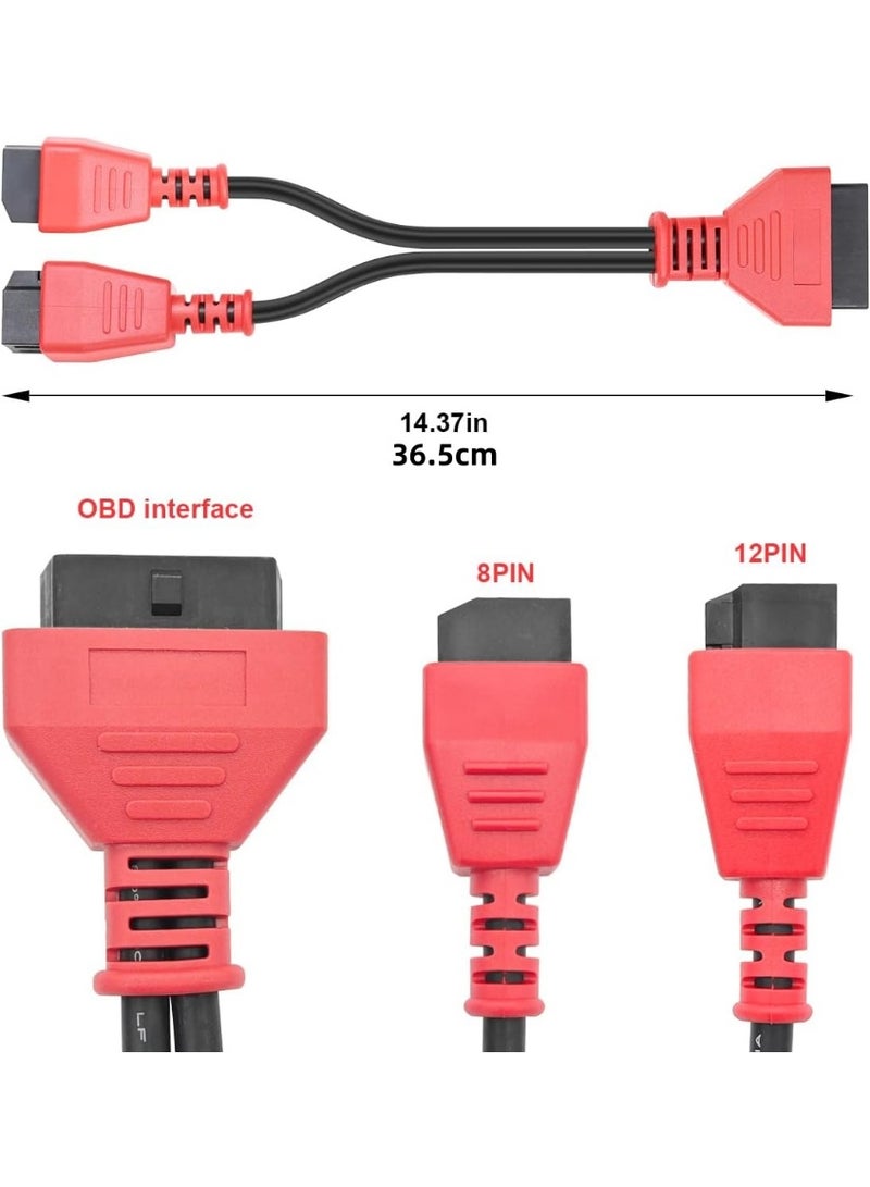 Car Cable Adaptor for 12+8 Programming Cable Connector, Vehicle OBD2 Diagnostic Wire Connector, Auto Bypass Gateway Protocol Cable for Maxisys Elite MS905 MS906 MS906BT MS906S MS908 - Image 2