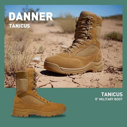 Danner Tanicus Military Boots for Men Made with Rough-Out Leather and 1000D Nylon, with Slip-Resistant Outsole and Comfort Footbed, AR 670-1 Certified, Coyote - 8.5 D - Image 2