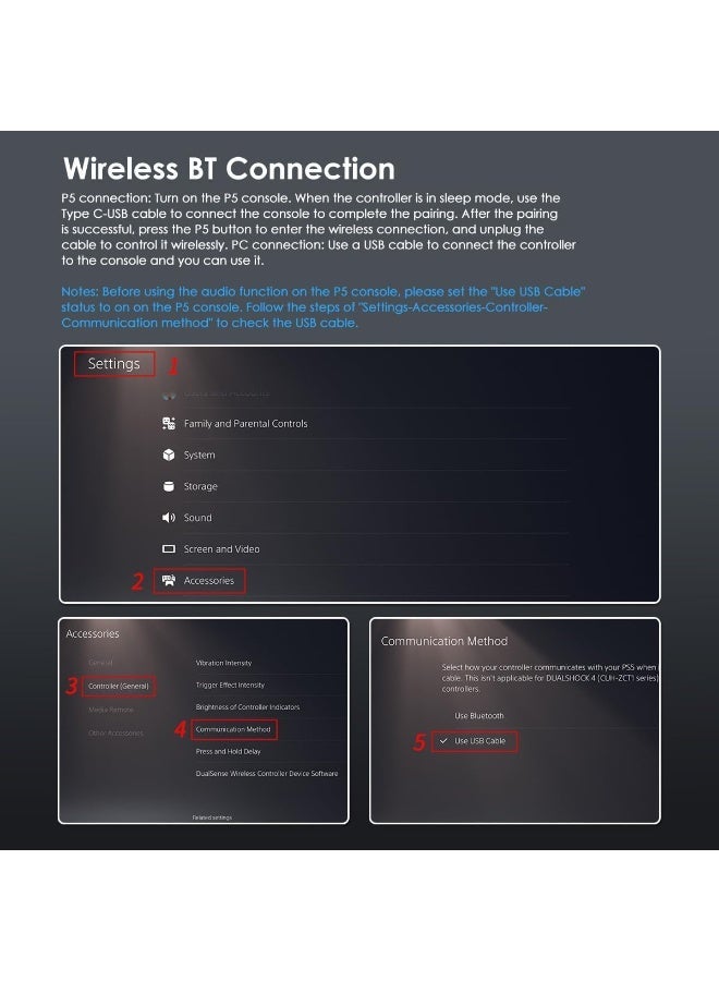 يد تحكم PS5 DualSense لاسلكية مع هابتك فيدباك وتريجرز متكيفة – ألوان متعددة – متوافقة مع PS5 وPC - Image 3