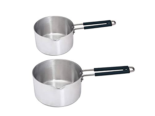 Stephy Aluminium Sauce Pan/Milk Pan 1 LTR., 2 LTR. Pack of 2 Diameter : 14 cm, 20 cm - Image 1