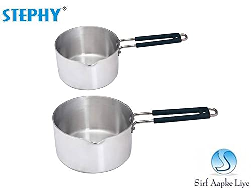 Stephy Aluminium Sauce Pan/Milk Pan 1 LTR., 2 LTR. Pack of 2 Diameter : 14 cm, 20 cm - Image 3
