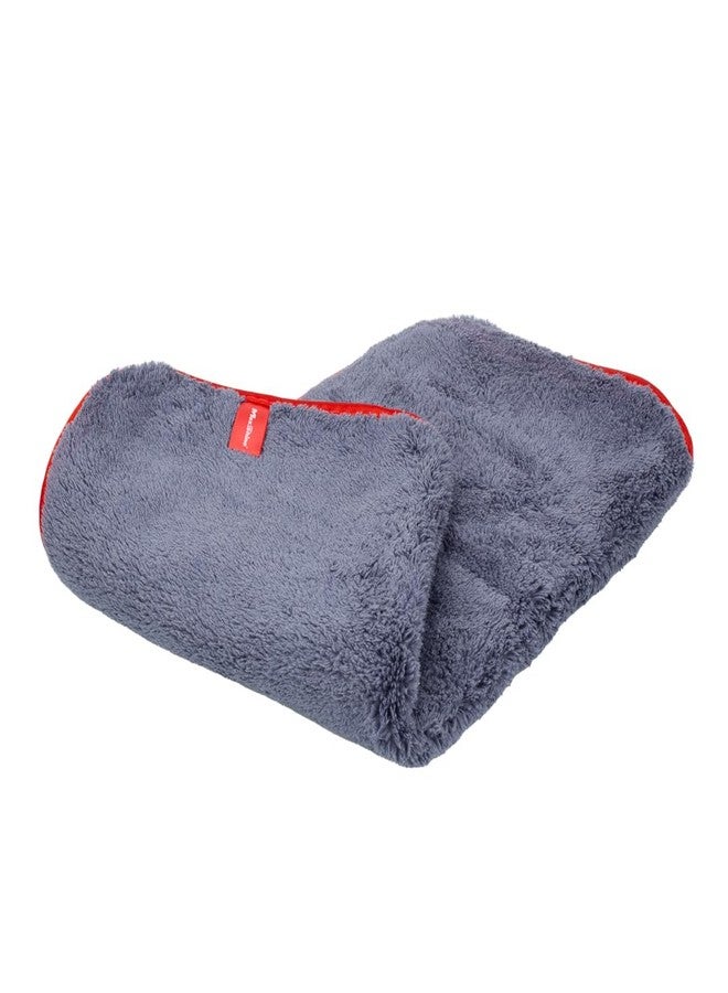 Maxshine 16" x 24" Universal 2-Pack 600GSM Ultimate Gray Crazy Microfiber Towels with Silver Silk Border - Ultra-Soft, Super Absorbent - Ideal for Car Detailing & Drying - Image 2