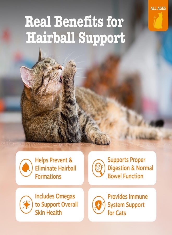 Zesty Paws Hairball Bites for Cats - Cat Furball Support - Functional Supplement with Omega 3 Fish Oil EPA & DHA + Zinc, Biotin & Psyllium Husk - Supports Gut & Skin Health - 60 Count - Image 2