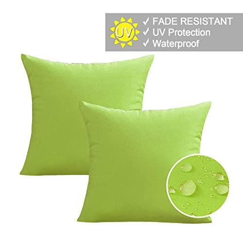 VAKADO Outdoor Waterproof Throw Pillow Covers 16X16 Set of 2 Decorative Green Patio Furniture Summer Cushion Cases Outside Decor for Couch Garden Bench Porch - Image 3