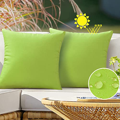 VAKADO Outdoor Waterproof Throw Pillow Covers 16X16 Set of 2 Decorative Green Patio Furniture Summer Cushion Cases Outside Decor for Couch Garden Bench Porch - Image 1