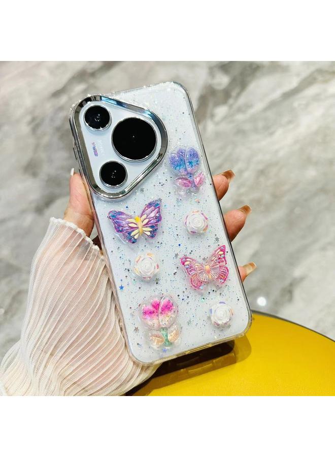 Zaboon Case For Huawei P50 Pro 3D Colorful Crystal Butterfly TPU Phone Case - Image 4