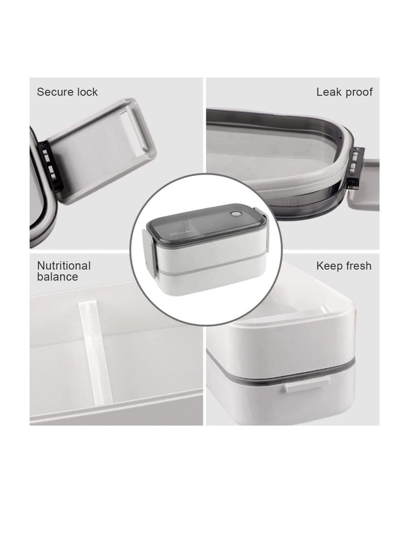 MahMir Stainless Steel Lunch Box - Insulated Bento Box Multifunctional-Containers Lunch Box with 2 Compartments & Tableware(304 stainless steel) lunch box with Lunch MahMir Lunch bag (Red+ Lunch Bag)  - Image 5