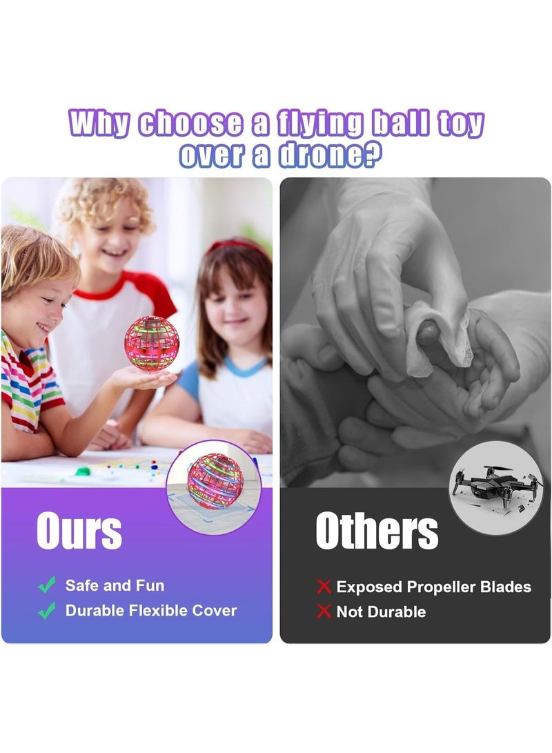 MUNTAQI Flying Orb Ball Toy – Hand-Controlled Mini Drone for Kids & Adults, 360° Rotating Hover Ball, Indoor Outdoor Magic Spinner Globe with LED Lights, Rechargeable Flying Toy Gift for Boys & Girls - Image 2