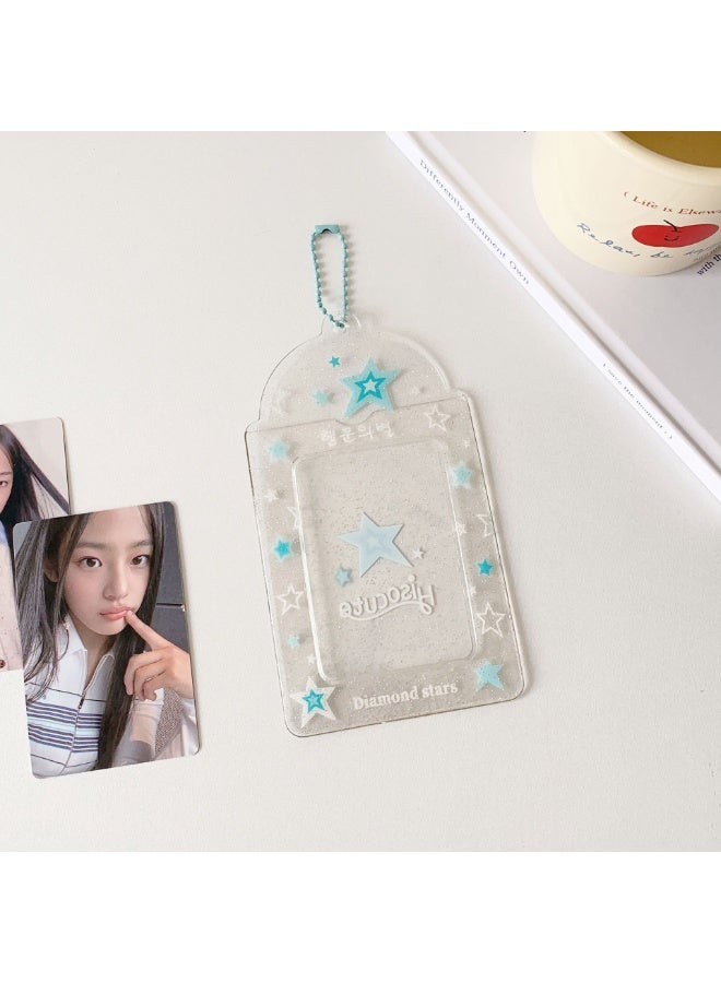 NIBEMINENT 1 - Piece Original And Transparent PVC Kpop Photo Card Holder Pendant Key Chain ID Badge Holder ID Card Holder Photo Card Protector for School ID Office ID Access Card for Women Girls - Image 1