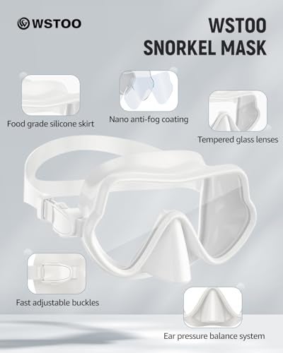 W WSTOO WSTOO Frameless Swim Goggles with Nose Cover for Adults, Panoramic Anti-Glare & Anti-Fog Tempered Glass Lenses, and Perfect Seal Food-Grade Silicone Skirt, Suitable for Snorkelling and Diving - Image 5