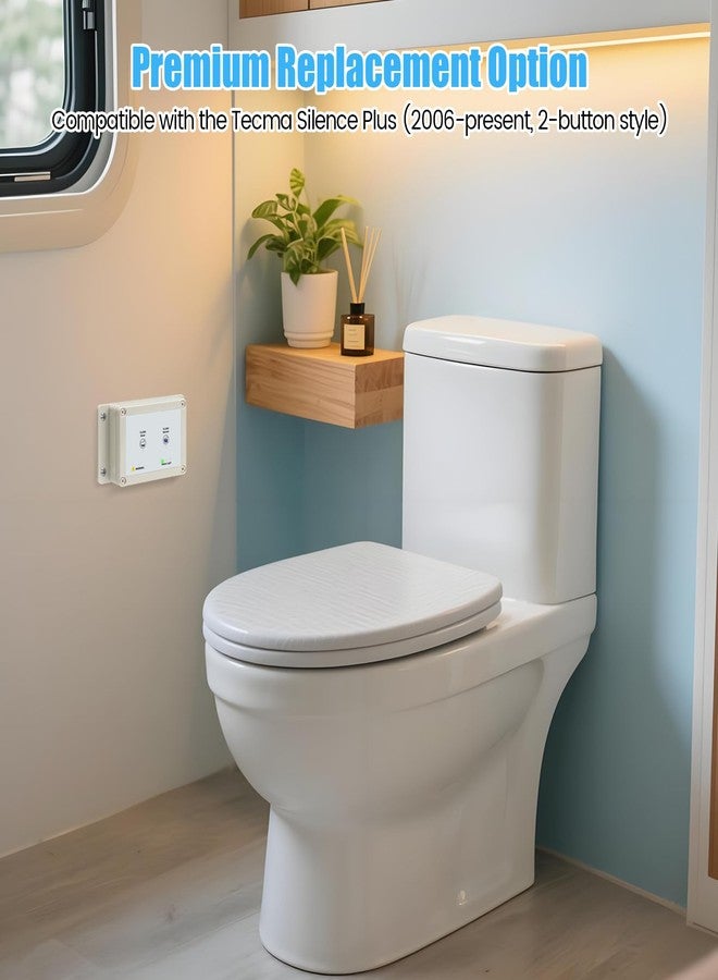 Zuomeng 36387 RV Toilet Switch Panel, Wall Switch with Dual Flush Mode, Auto-Clean, LED Water Indicator, Compatible with Double Button Style Tecma Silence Plus 2006-Present for RV & Marine - Image 2