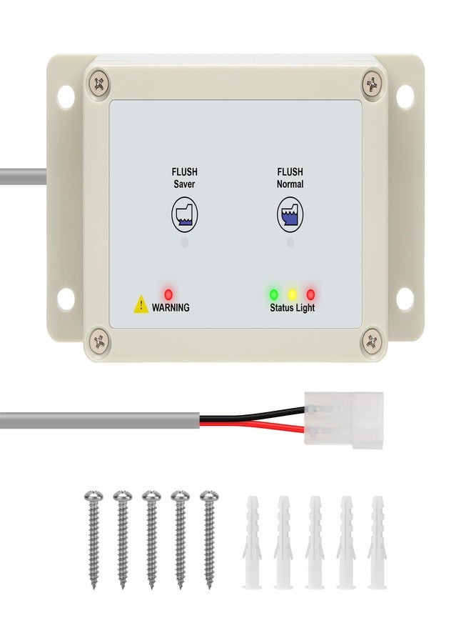 Zuomeng 36387 RV Toilet Switch Panel, Wall Switch with Dual Flush Mode, Auto-Clean, LED Water Indicator, Compatible with Double Button Style Tecma Silence Plus 2006-Present for RV & Marine - Image 1