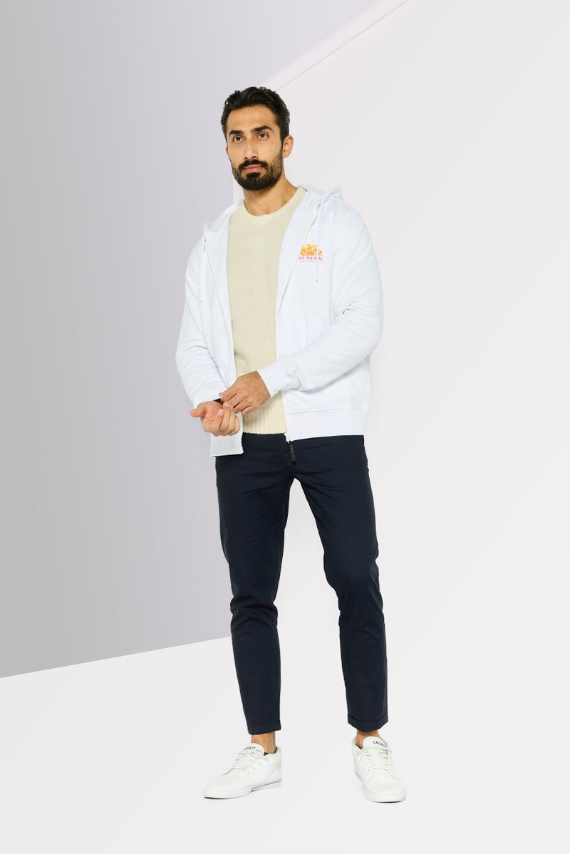 Sundek Men Brand Logo Long Sleeves Hooded Sweatshirts, White - Image 2