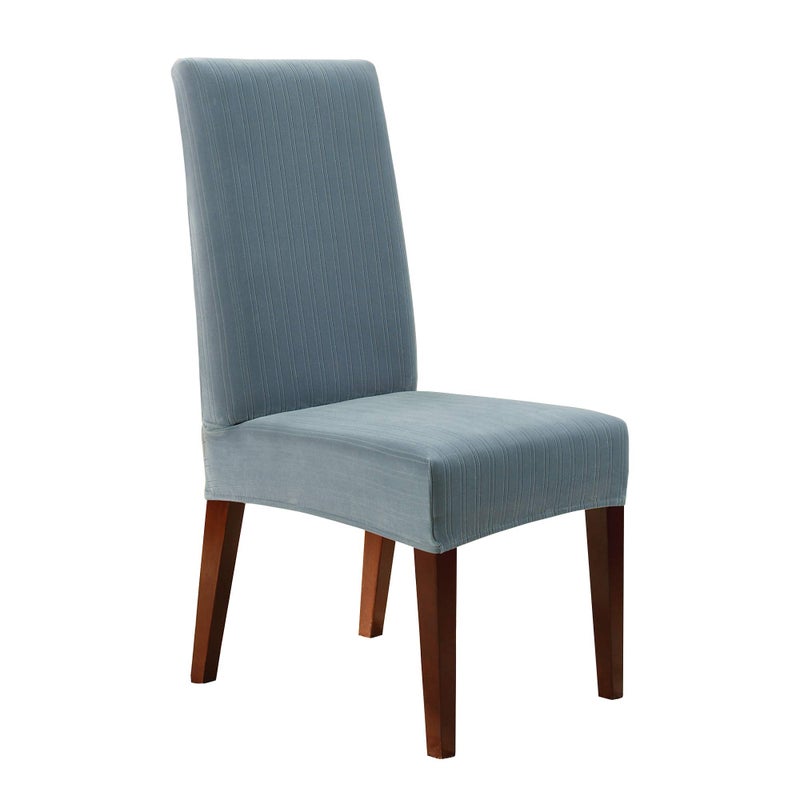 Surefit SureFit Home DÃ©cor, SF37385, Stretch Pinstripe Short Dining Room Chair Cover, Form Fit, Polyester/Spandex, Machine  - Image 1