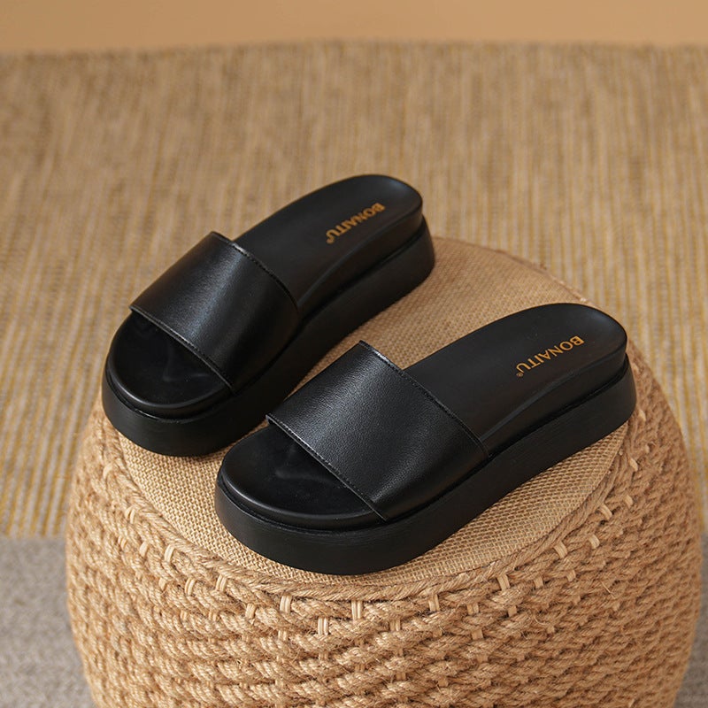 Women'S Summer Outdoor Sandals Fashion Versatile Trendy Slip-On Genuine Leather Thick-Soled Beach Shoes - Image 5