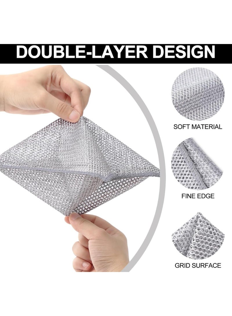 فوطة غسيل الأطباق متعددة الأغراض وقابلة لإعادة الاستخدام لتنظيف المطبخ، فوطة تنظيف سلكية مضادة للخدش (عبوة من5 قطع) - Image 3