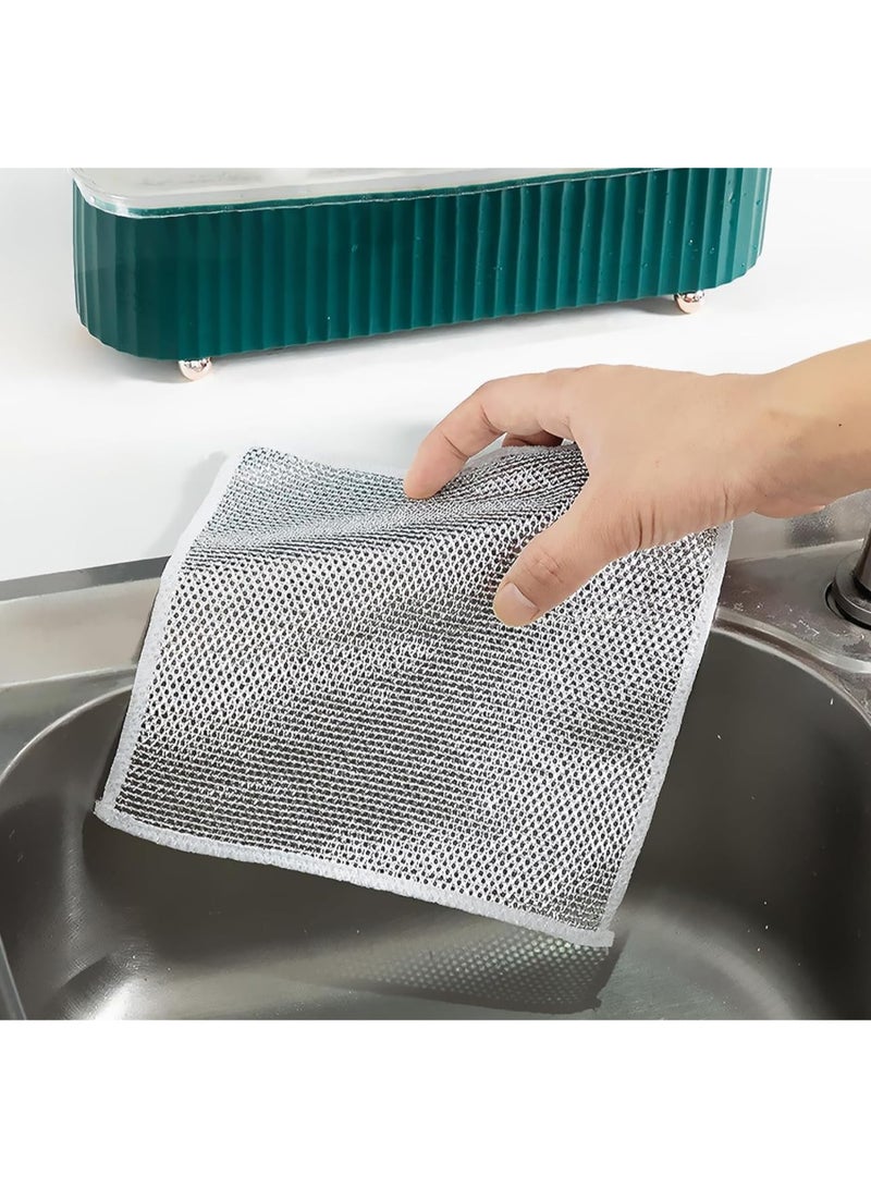 فوطة غسيل الأطباق متعددة الأغراض وقابلة لإعادة الاستخدام لتنظيف المطبخ، فوطة تنظيف سلكية مضادة للخدش (عبوة من5 قطع) - Image 5