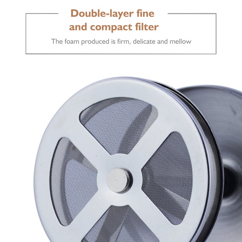 إبريق صنع رغوة الحليب من الستانلس ستيل ذهبي بطول 20.5 سم - Image 4