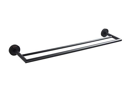 BUVELOT Double Towel Bar 26 Inches, Bathroom Hotel Style Towel Holder, Lavatory Bath Towel Shelf, Modern Minimalist Towel Rack for Bathroom Wall Mounted, Matte Black, 077080-MB Leo Series - Image 4