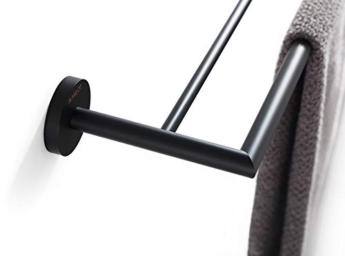 BUVELOT Double Towel Bar 26 Inches, Bathroom Hotel Style Towel Holder, Lavatory Bath Towel Shelf, Modern Minimalist Towel Rack for Bathroom Wall Mounted, Matte Black, 077080-MB Leo Series - Image 2