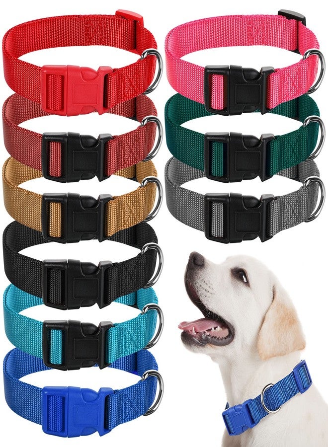 Perthlin 9 Pieces Adjustable Dog Collar for Animal, Soft Nylon Pets Puppy Collar with Quick Release Buckle Holder Bulk for Dogs Walking Running Training(Small,Retro Colors) - Image 1