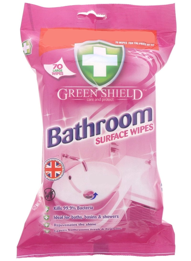 Green Sheild Bathroom Surface Wipes 70 Pcs Pack - Image 1