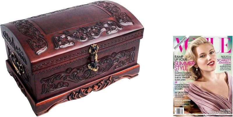 NOVICA Colonial Theme Mohena Wood and Tooled Leather Jewelry Box Colonial Legacy - Image 3