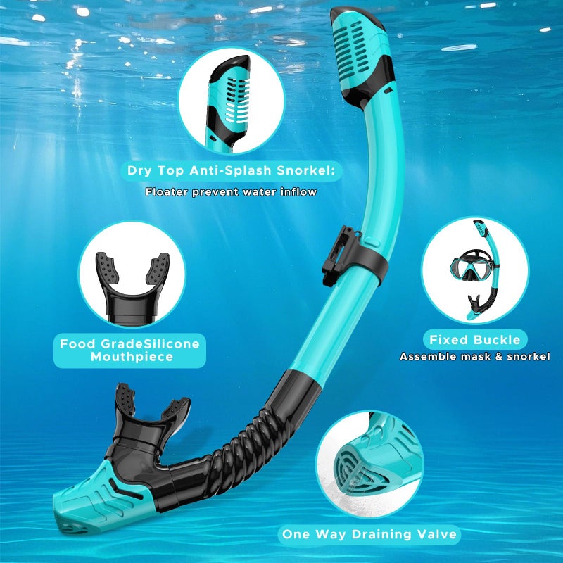 Jwintee 2 Pack Snorkeling Gear for Adults, Dry Snorkel, Mask Set Adult, Diving Scuba Mask, Scuba Gear, Swimming Goggles with Nose Cover, Swim Freediving Tempered Glass Panoramic View Travel Packages - Image 5