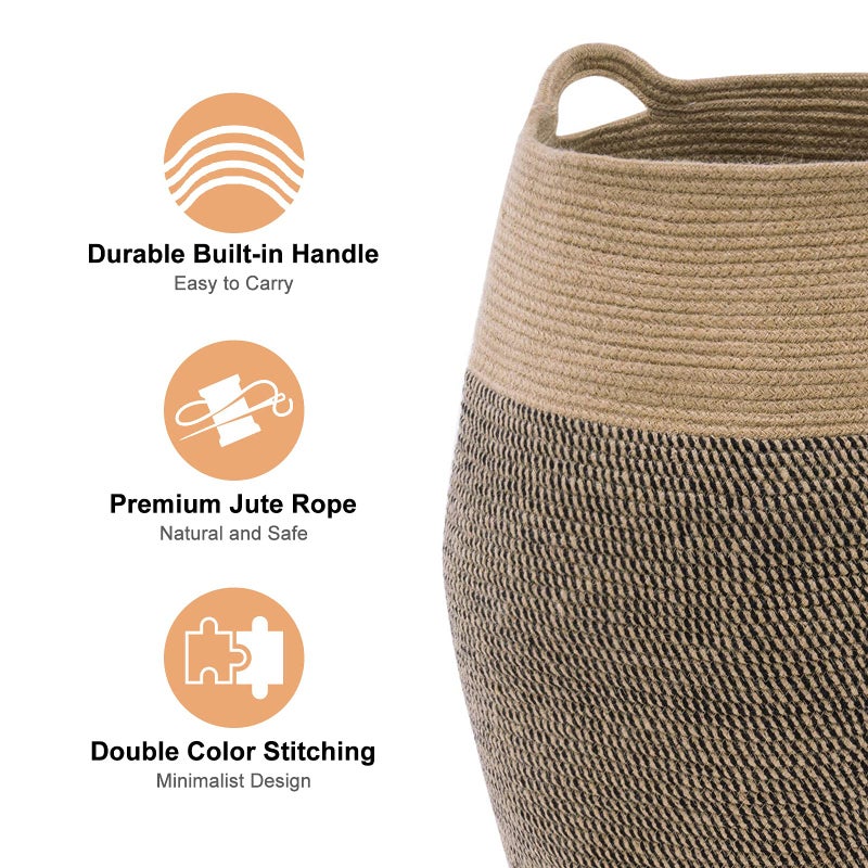 YOUDENOVA Cotton Rope Laundry Hamper by YOUDENOVA, 105L - Woven Collapsible Laundry Basket - Clothes Storage Basket for Blankets, Laundry Room Organizing, Bedroom Storage, Clothes Hamper â€“ Dark Brown - Image 3