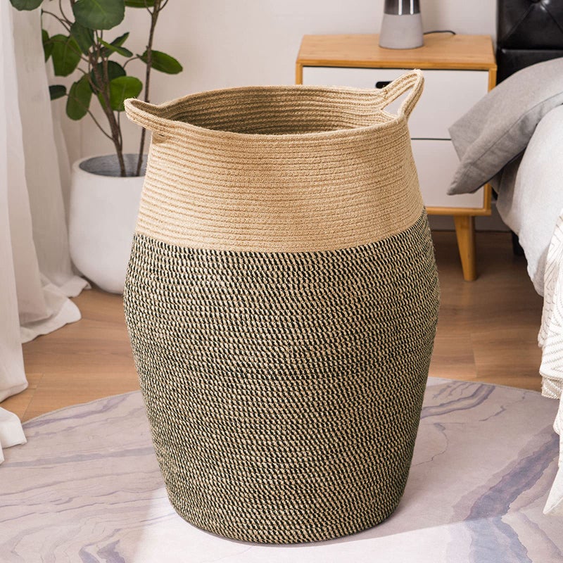 YOUDENOVA Cotton Rope Laundry Hamper by YOUDENOVA, 105L - Woven Collapsible Laundry Basket - Clothes Storage Basket for Blankets, Laundry Room Organizing, Bedroom Storage, Clothes Hamper â€“ Dark Brown - Image 4