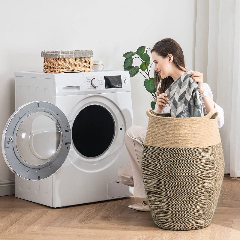 YOUDENOVA Cotton Rope Laundry Hamper by YOUDENOVA, 105L - Woven Collapsible Laundry Basket - Clothes Storage Basket for Blankets, Laundry Room Organizing, Bedroom Storage, Clothes Hamper â€“ Dark Brown - Image 5